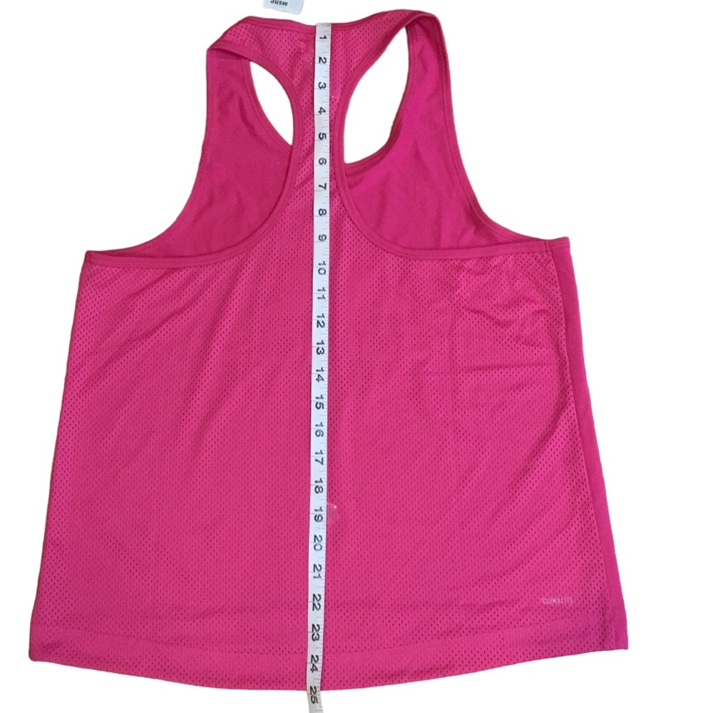 NWT Adidas Racerback Tank Front Logo Mesh Back Hot Pink Women’s Medium - Picture 5 of 10